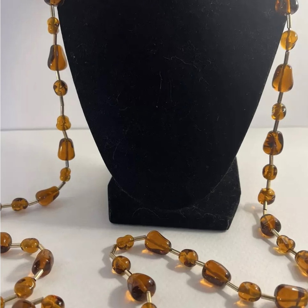 KENNETH JAY LANE Topaz Bead Necklace 24”
